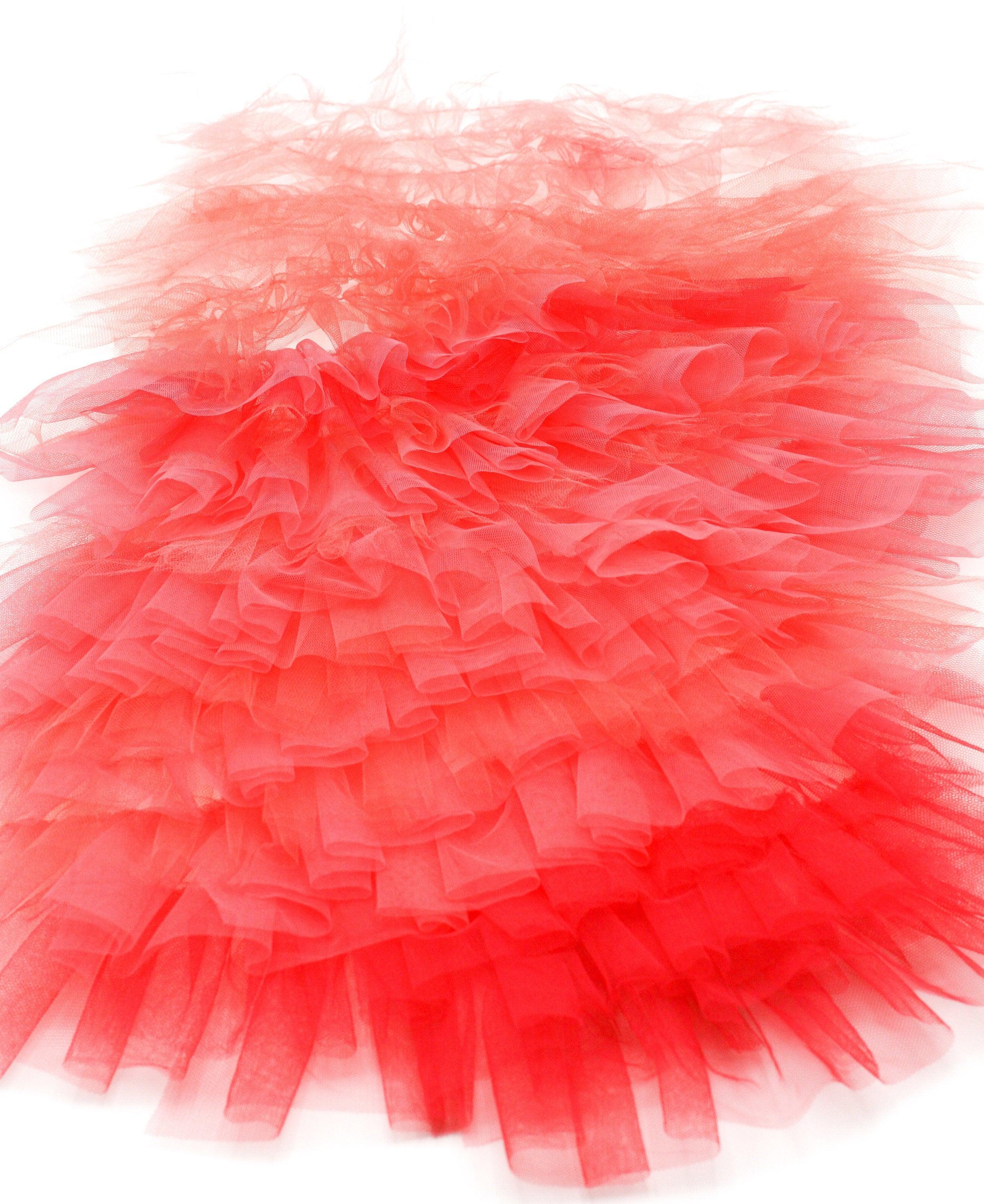 Tulle Ruffles Fabric,Ombray Tulle Ruffles,layered mesh fabric, Ruffles fabric by the yard for haute couture fashion