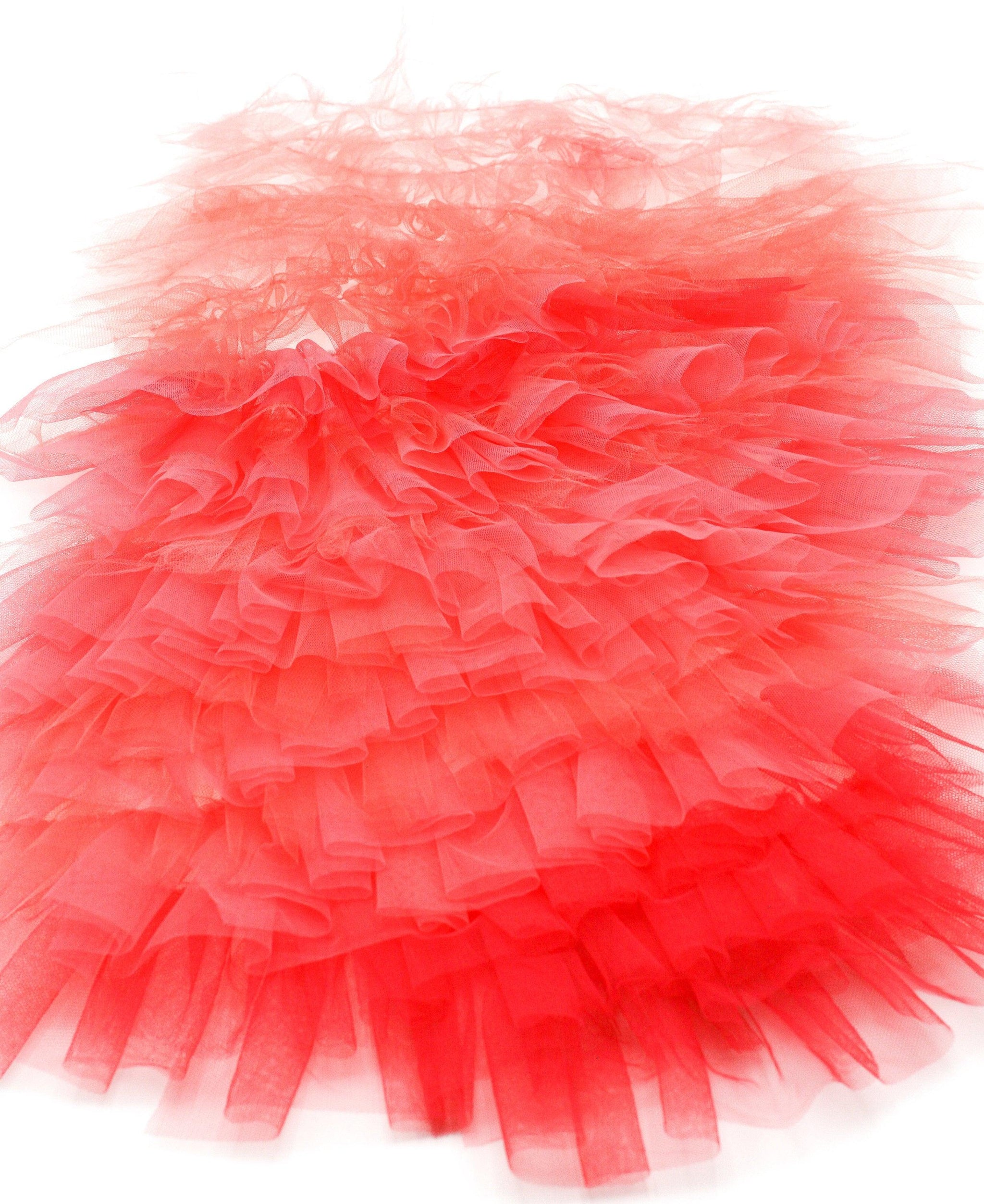 Tulle Ruffles Fabric,Ombray Tulle Ruffles,layered mesh fabric, Ruffles fabric by the yard for haute couture fashion