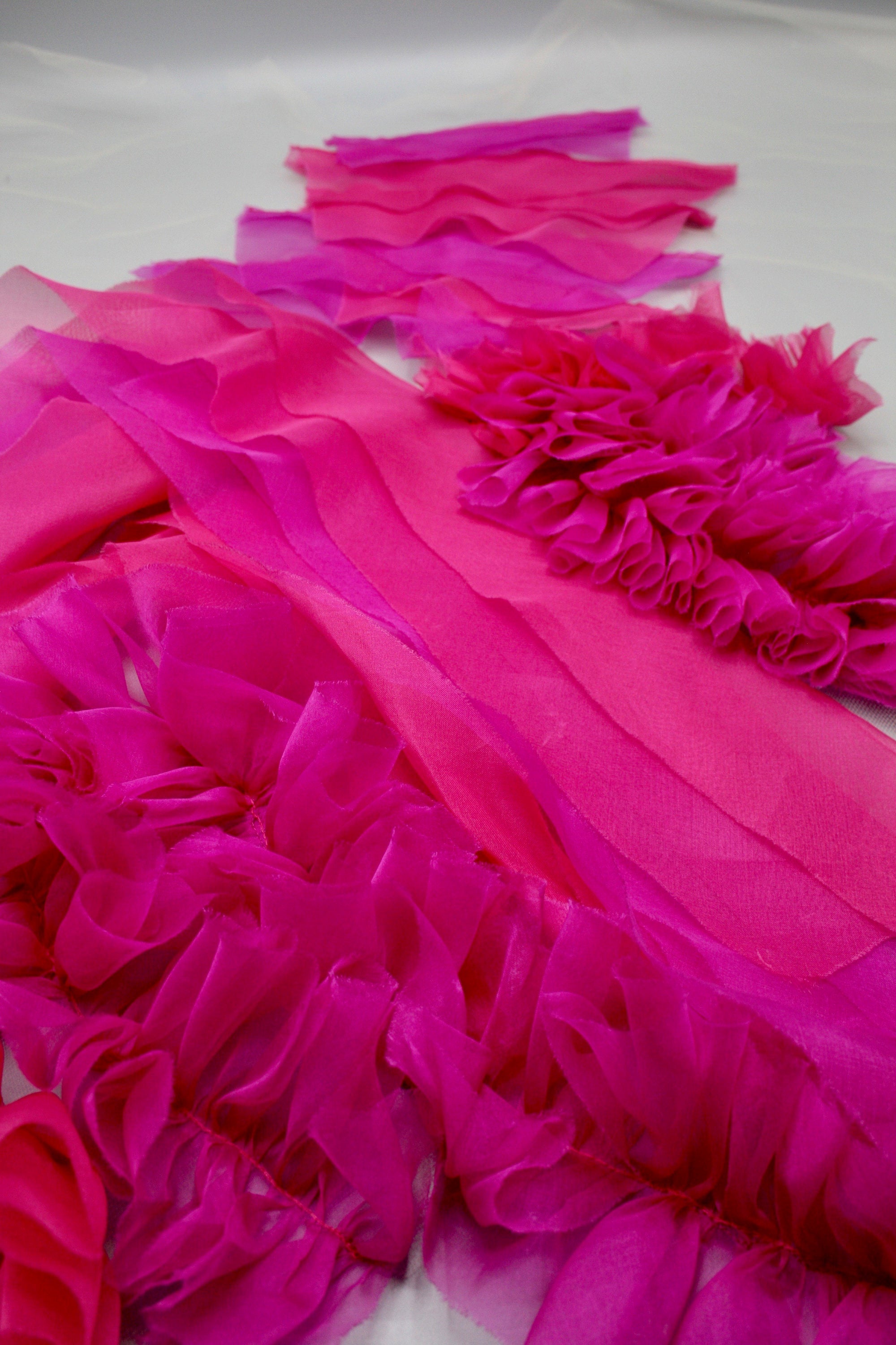 Silk Fabric Ruffles, Textured Fabric, 3D Fabric
