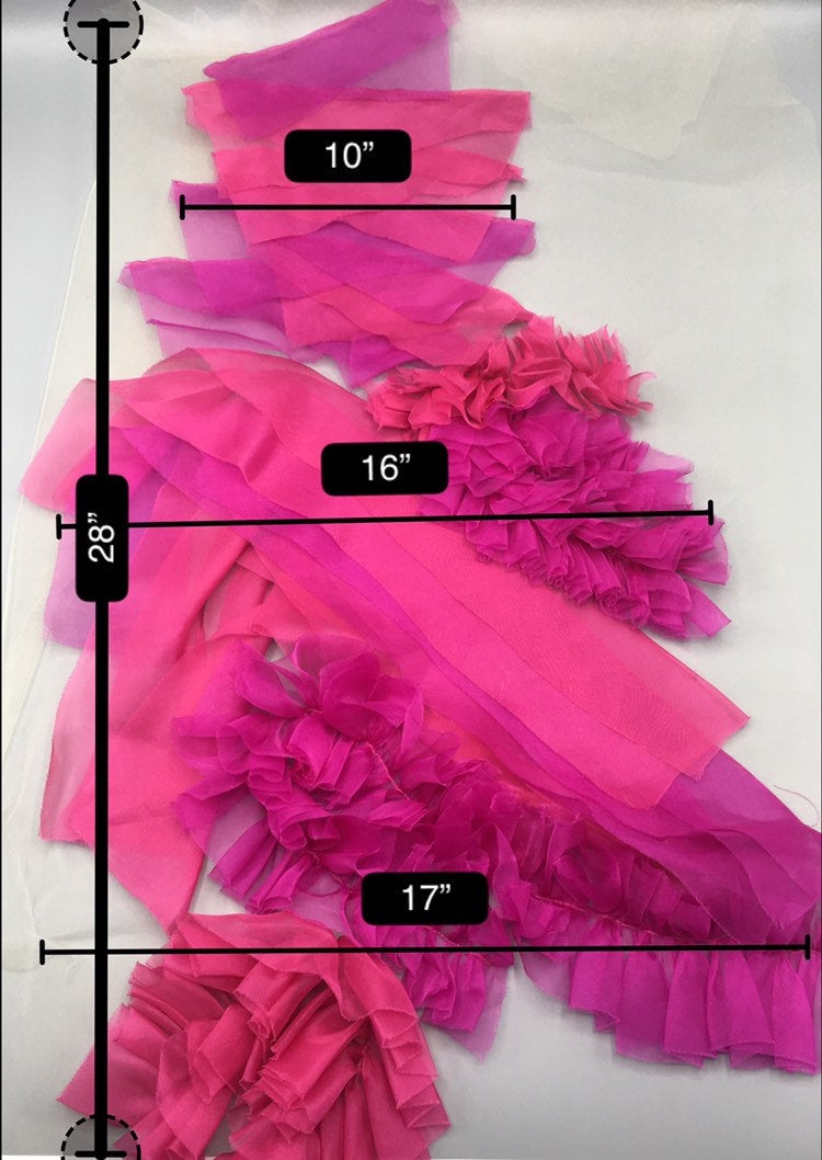 Silk Fabric Ruffles, Textured Fabric, 3D Fabric