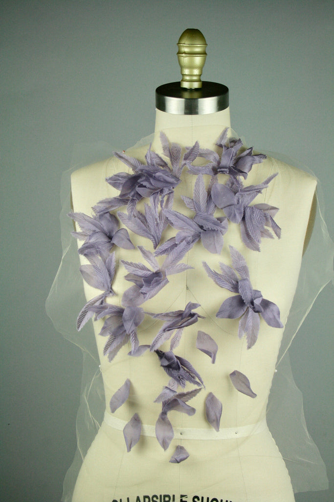 3D Satin Organza Floral Customizable Applique
