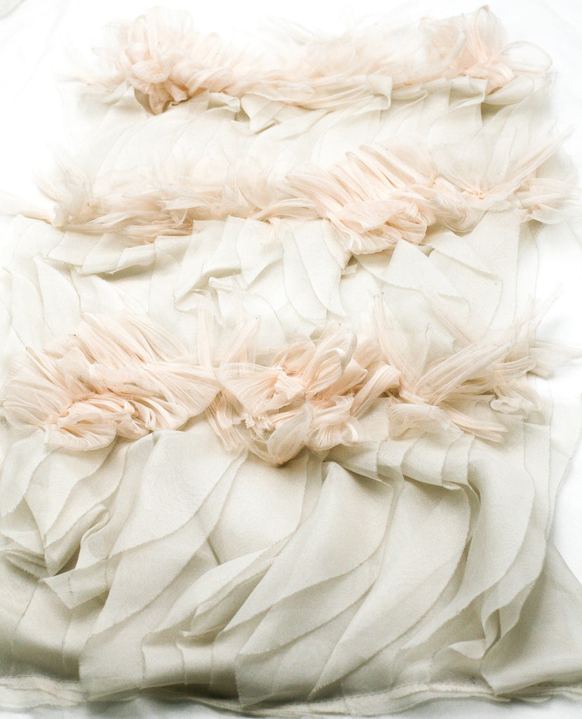 3D Handmade Luxury Silk Ruffle Applique
