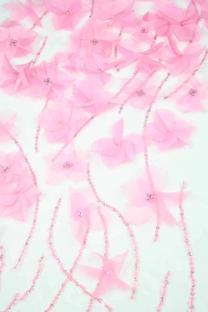 B107 - Baby Pink Silk Organza Applique
