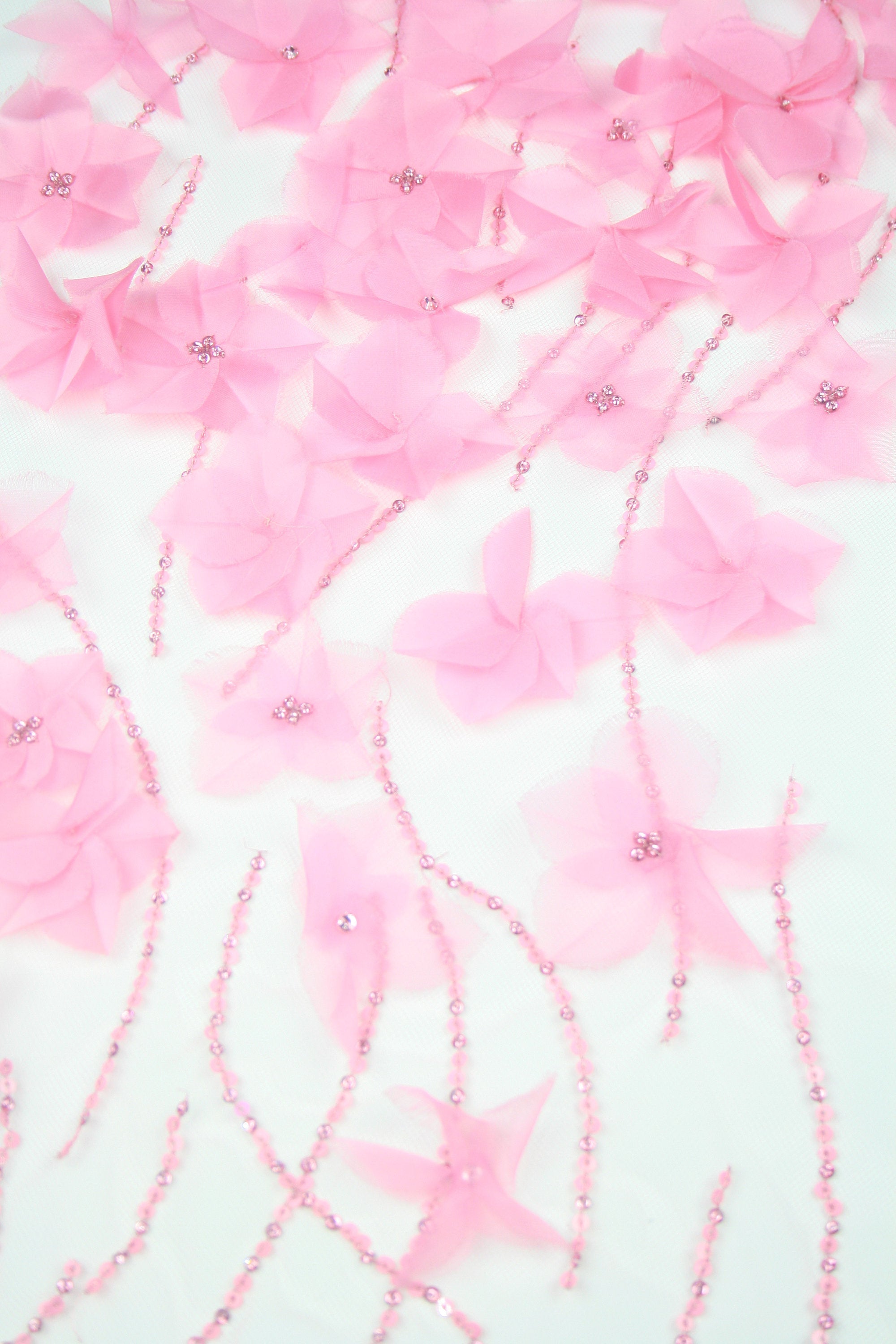 B107 - Baby Pink Silk Organza Applique