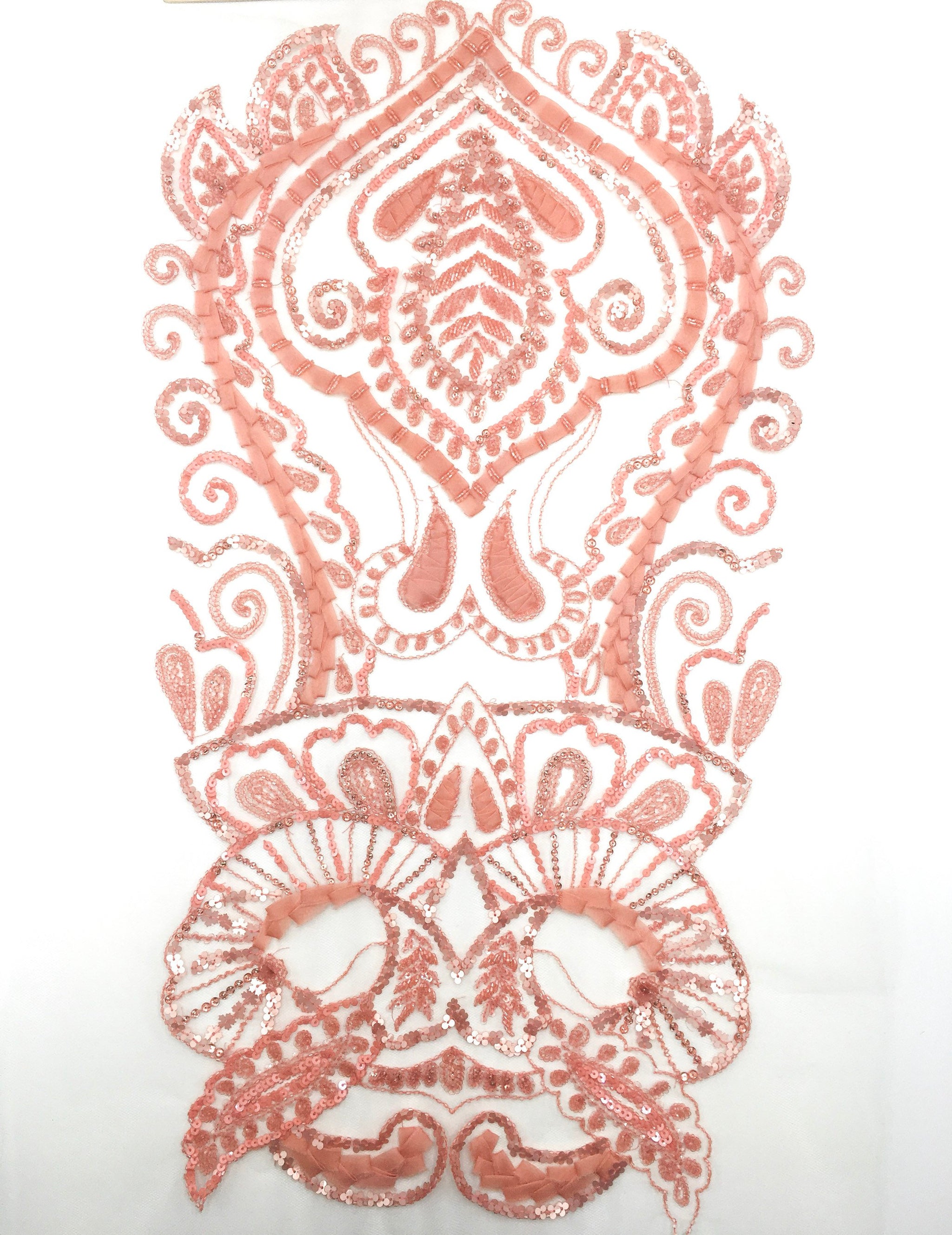 A120 - Rosey Peach Applique Panel